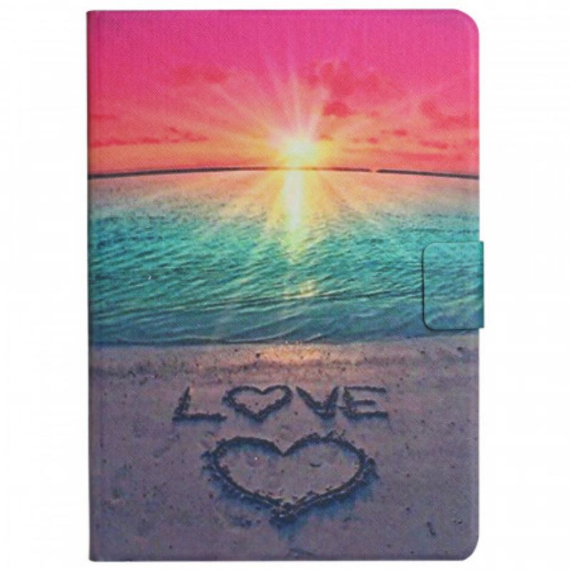 Capa De Couro Para Samsung Galaxy Tab A8 (2021) Amor Ao Pôr Do Sol