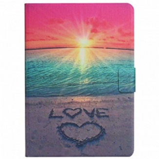 Capa De Couro Para Samsung Galaxy Tab A8 (2021) Amor Ao Pôr Do Sol