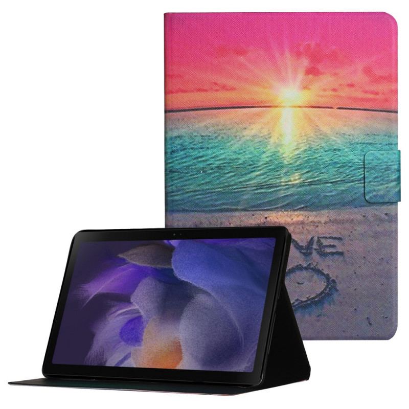 Capa De Couro Para Samsung Galaxy Tab A8 (2021) Amor Ao Pôr Do Sol