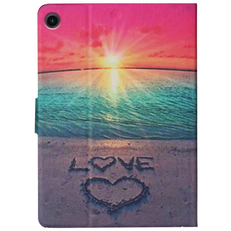 Capa De Couro Para Samsung Galaxy Tab A8 (2021) Amor Ao Pôr Do Sol