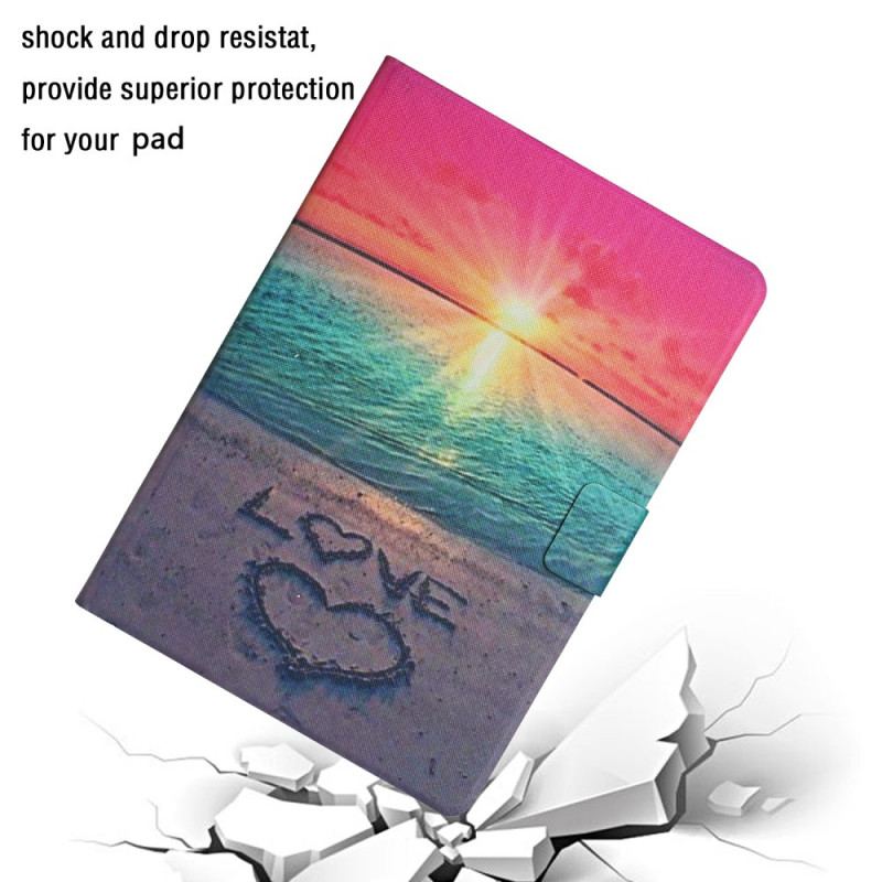 Capa De Couro Para Samsung Galaxy Tab A8 (2021) Amor Ao Pôr Do Sol