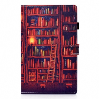 Capa De Couro Para Samsung Galaxy Tab A8 (2021) Biblioteca