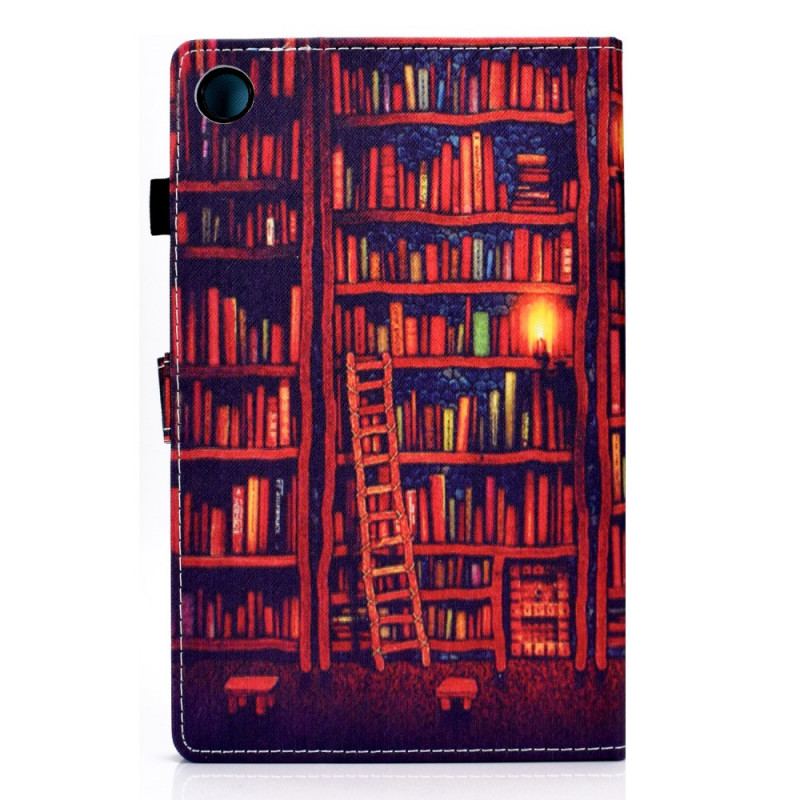 Capa De Couro Para Samsung Galaxy Tab A8 (2021) Biblioteca