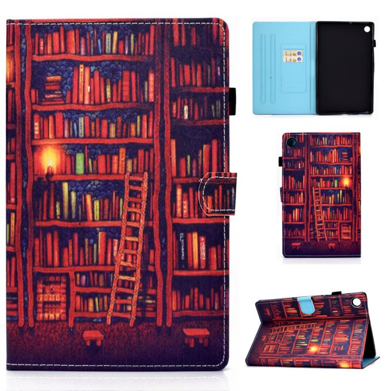 Capa De Couro Para Samsung Galaxy Tab A8 (2021) Biblioteca