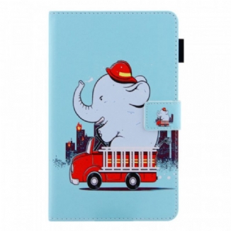 Capa De Couro Para Samsung Galaxy Tab A8 (2021) Bombeiro Elefante