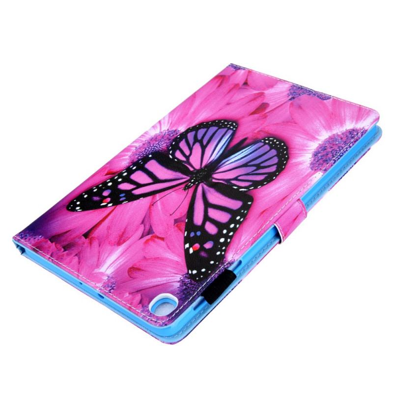 Capa De Couro Para Samsung Galaxy Tab A8 (2021) Borboleta Floral