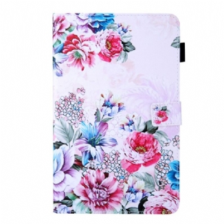 Capa De Couro Para Samsung Galaxy Tab A8 (2021) Desenho De Flor