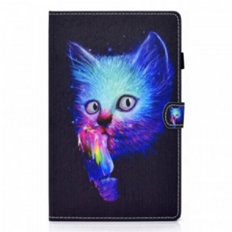 Capa De Couro Para Samsung Galaxy Tab A8 (2021) Gato Psicótico