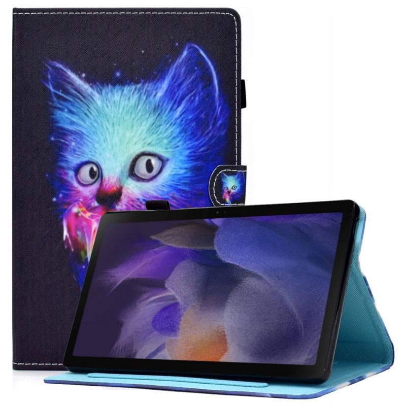 Capa De Couro Para Samsung Galaxy Tab A8 (2021) Gato Psicótico