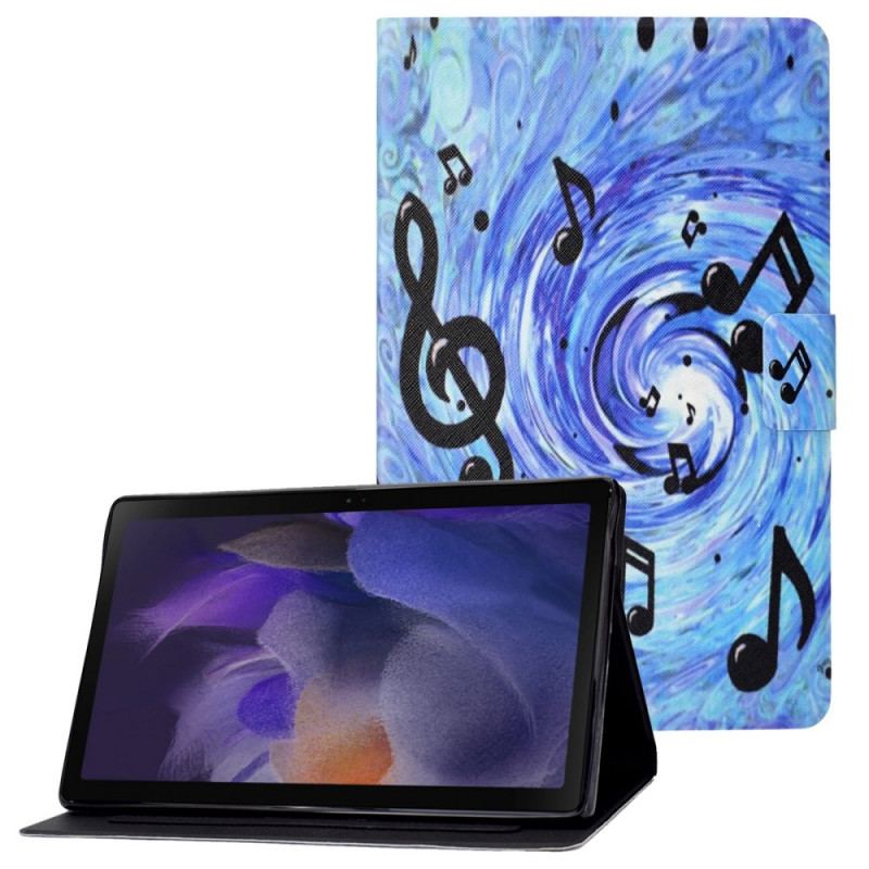 Capa De Couro Para Samsung Galaxy Tab A8 (2021) Notas Musicais