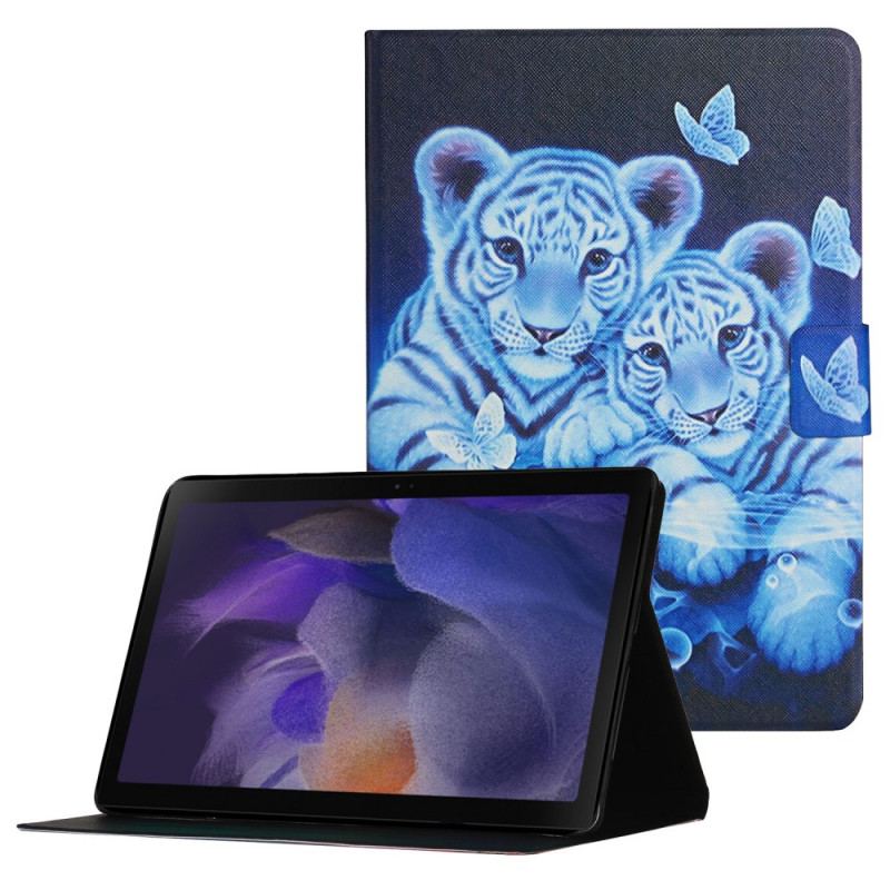 Capa De Couro Para Samsung Galaxy Tab A8 (2021) Tigres