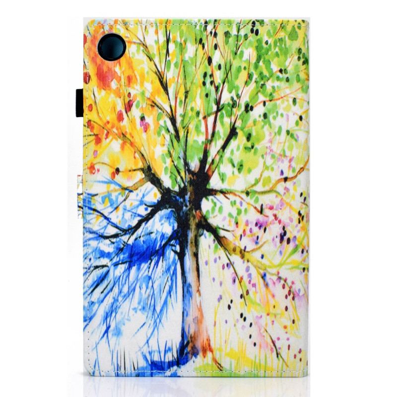 Capa Em Pele Para Samsung Galaxy Tab A8 (2021) Aquarela Árvore