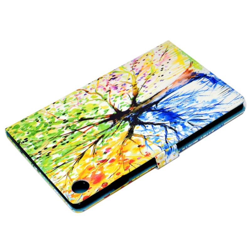 Capa Em Pele Para Samsung Galaxy Tab A8 (2021) Aquarela Árvore