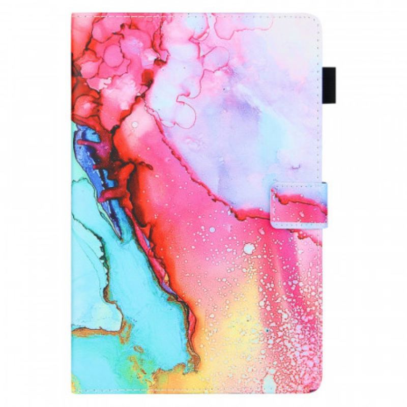 Capa Em Pele Para Samsung Galaxy Tab A8 (2021) Estilo De Mármore