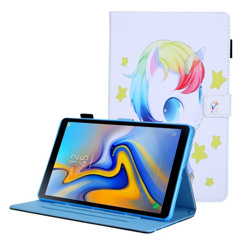 Capa Em Pele Para Samsung Galaxy Tab A8 (2021) Unicórnio