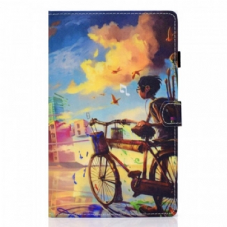 Capa Flip Para Samsung Galaxy Tab A8 (2021) Arte Da Bicicleta