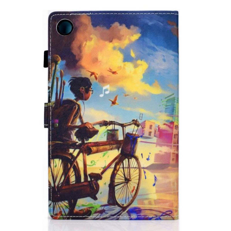 Capa Flip Para Samsung Galaxy Tab A8 (2021) Arte Da Bicicleta