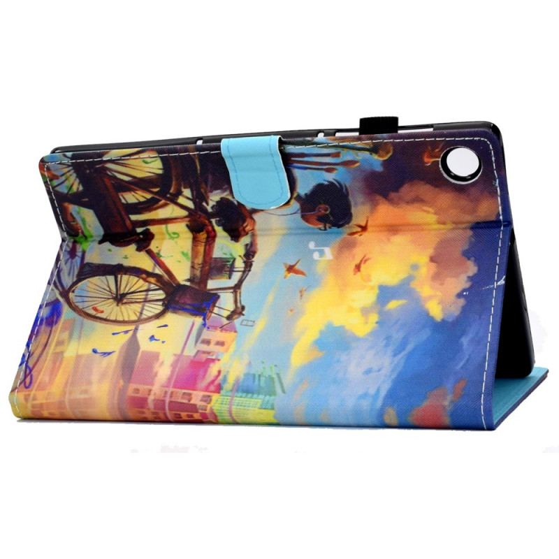 Capa Flip Para Samsung Galaxy Tab A8 (2021) Arte Da Bicicleta