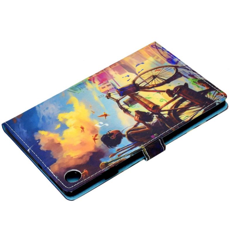 Capa Flip Para Samsung Galaxy Tab A8 (2021) Arte Da Bicicleta