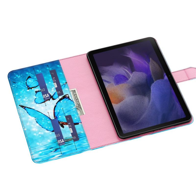 Capa Flip Para Samsung Galaxy Tab A8 (2021) Borboletas