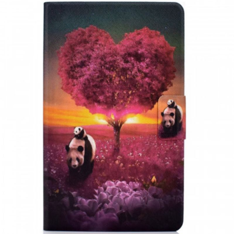 Capa Flip Para Samsung Galaxy Tab A8 (2021) Coração De Panda