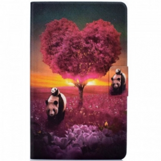 Capa Flip Para Samsung Galaxy Tab A8 (2021) Coração De Panda