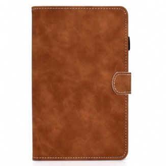 Capa Flip Para Samsung Galaxy Tab A8 (2021) Efeito Couro Design Vintage