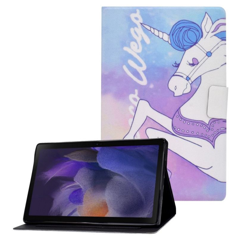 Capa Flip Para Samsung Galaxy Tab A8 (2021) Fantasia De Unicórnio