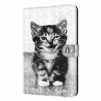 Capa Flip Para Samsung Galaxy Tab A8 (2021) Gatinho De Couro Falso