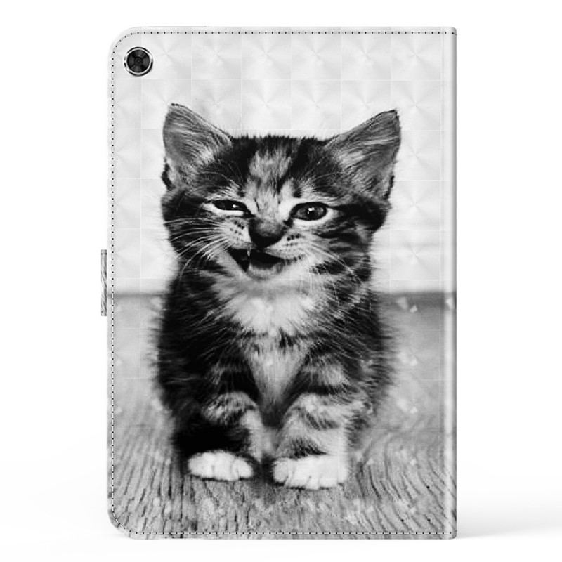 Capa Flip Para Samsung Galaxy Tab A8 (2021) Gatinho De Couro Falso