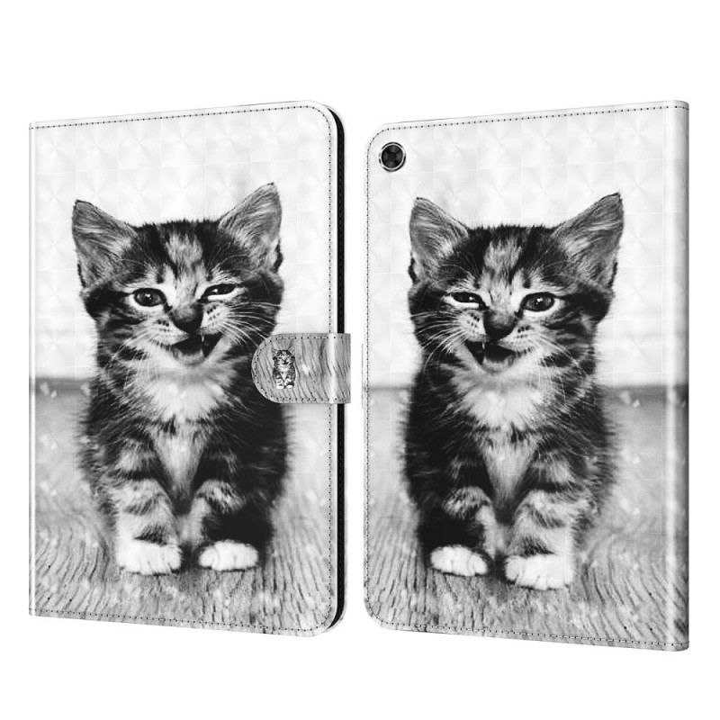 Capa Flip Para Samsung Galaxy Tab A8 (2021) Gatinho De Couro Falso