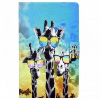 Capa Flip Para Samsung Galaxy Tab A8 (2021) Girafas Divertidas