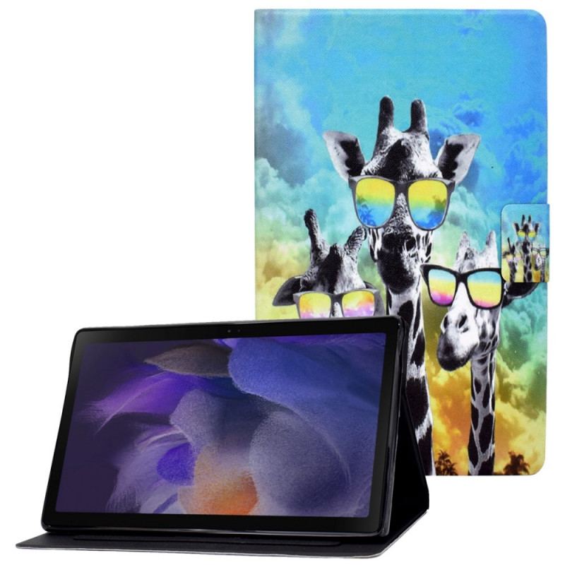 Capa Flip Para Samsung Galaxy Tab A8 (2021) Girafas Divertidas