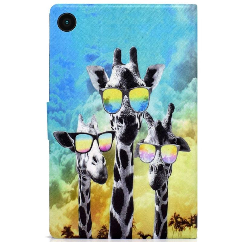 Capa Flip Para Samsung Galaxy Tab A8 (2021) Girafas Divertidas