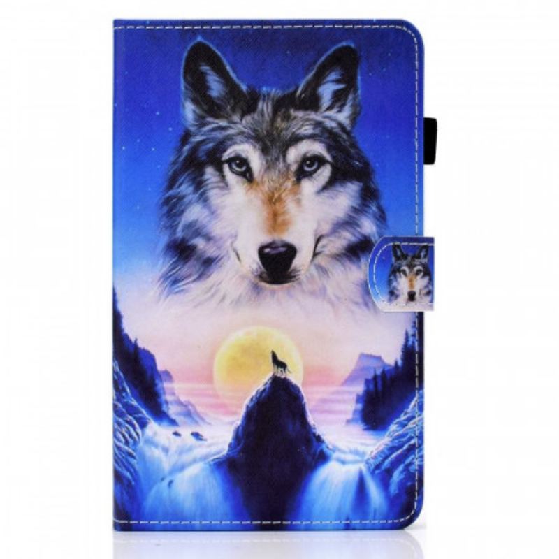 Capa Flip Para Samsung Galaxy Tab A8 (2021) Lobo Da Montanha