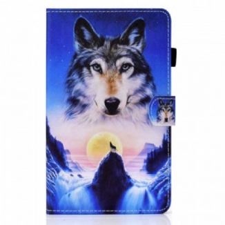 Capa Flip Para Samsung Galaxy Tab A8 (2021) Lobo Da Montanha