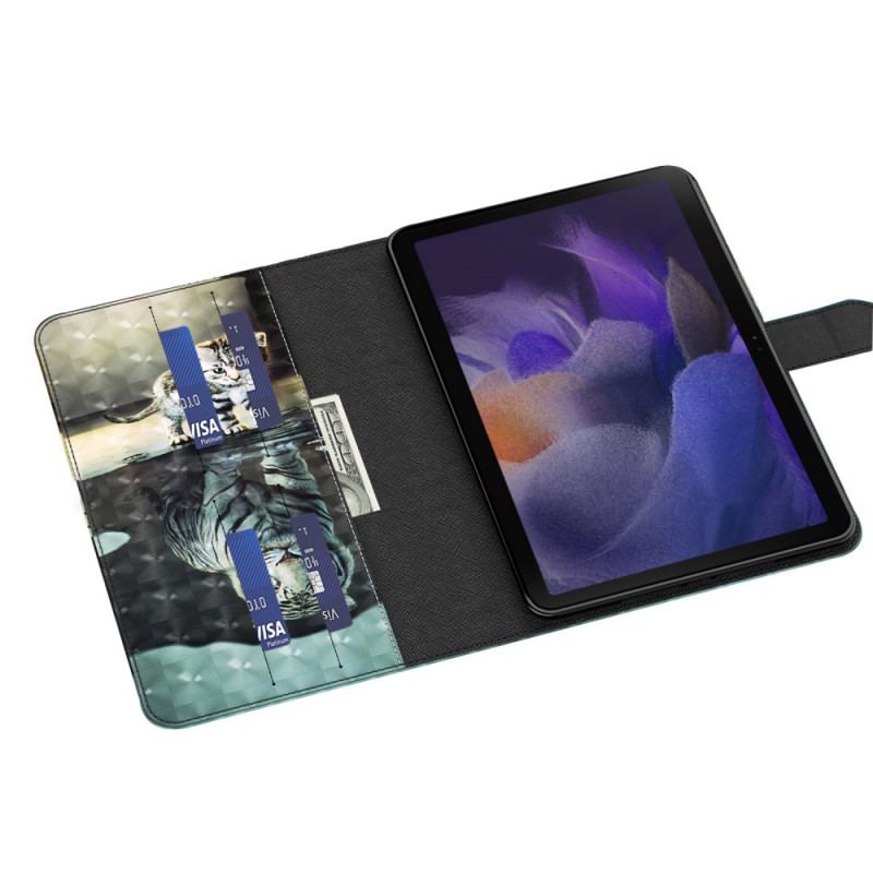 Capa Flip Para Samsung Galaxy Tab A8 (2021) Ponto De Luz Sonho De Gato