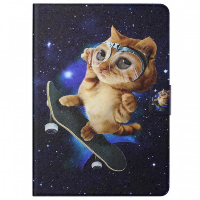 Capa Flip Para Samsung Galaxy Tab A8 (2021) Skate De Gato