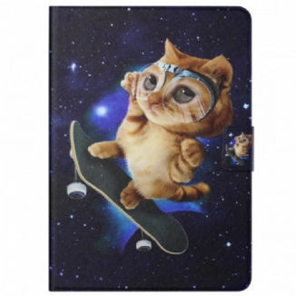 Capa Flip Para Samsung Galaxy Tab A8 (2021) Skate De Gato