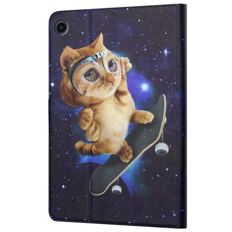 Capa Flip Para Samsung Galaxy Tab A8 (2021) Skate De Gato