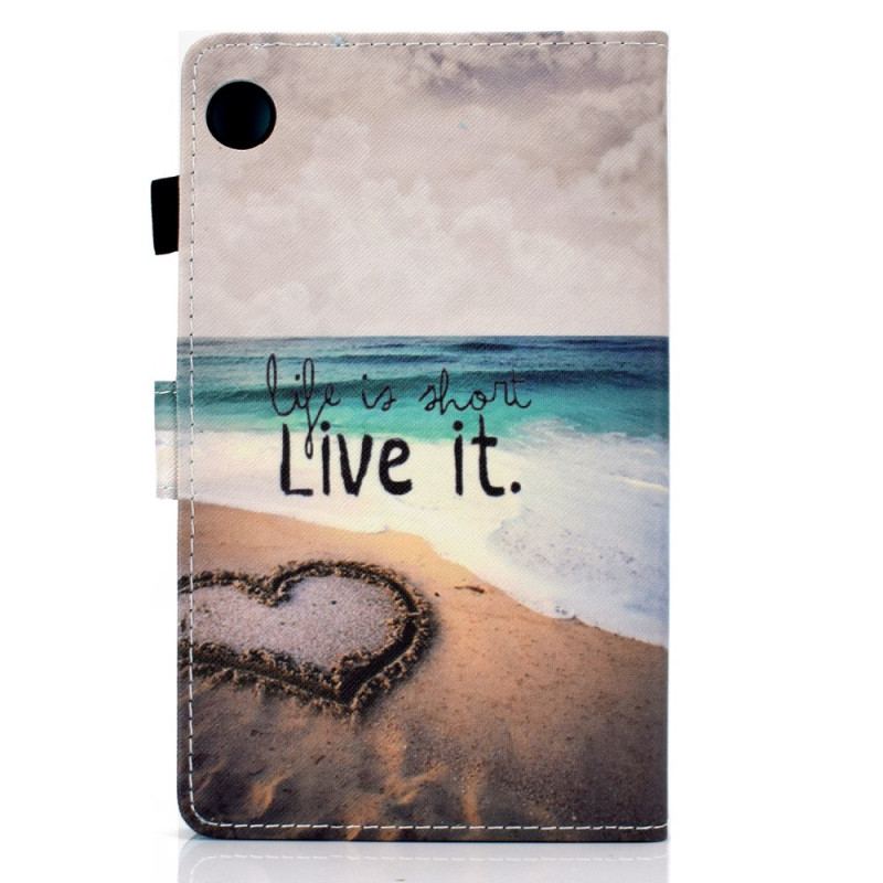 Capa Folio Para Samsung Galaxy Tab A8 (2021) A Vida É Curta Praia