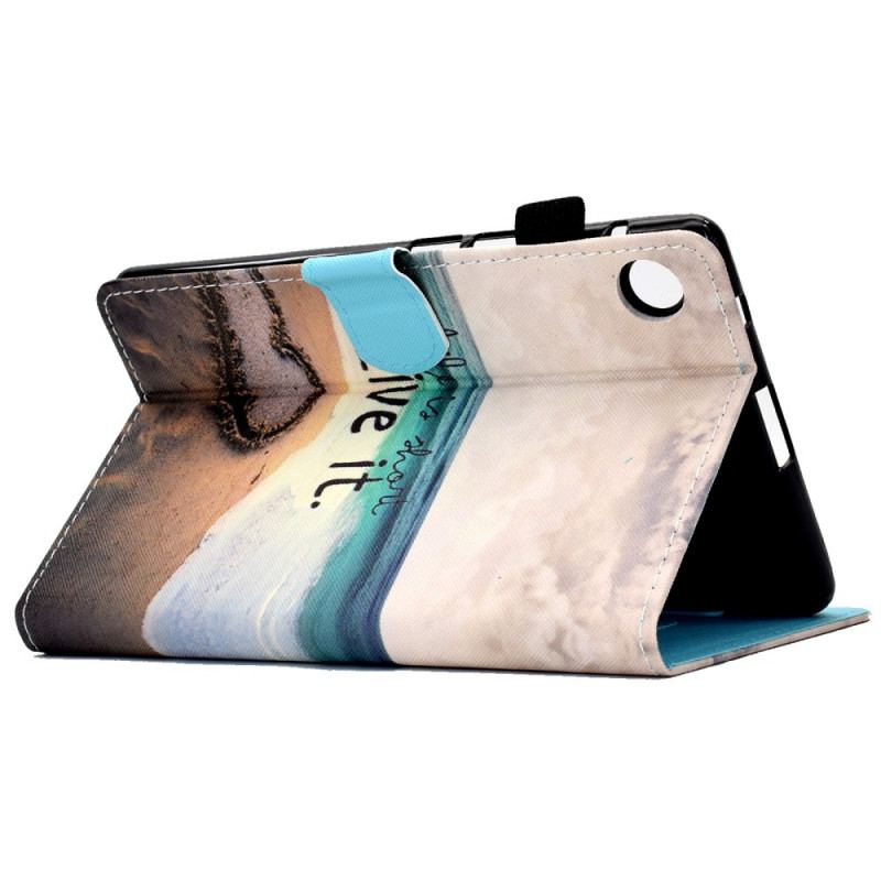 Capa Folio Para Samsung Galaxy Tab A8 (2021) A Vida É Curta Praia