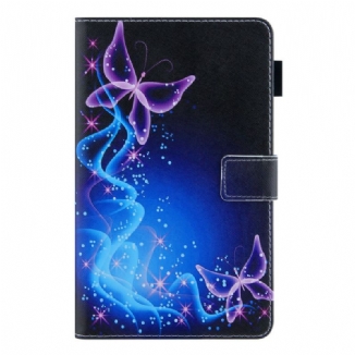 Capa Folio Para Samsung Galaxy Tab A8 (2021) Borboletas Coloridas