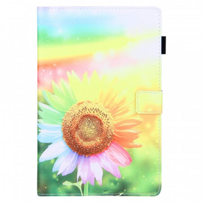 Capa Folio Para Samsung Galaxy Tab A8 (2021) Flores Ao Sol