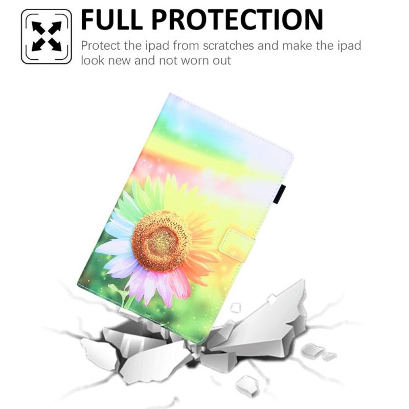 Capa Folio Para Samsung Galaxy Tab A8 (2021) Flores Ao Sol