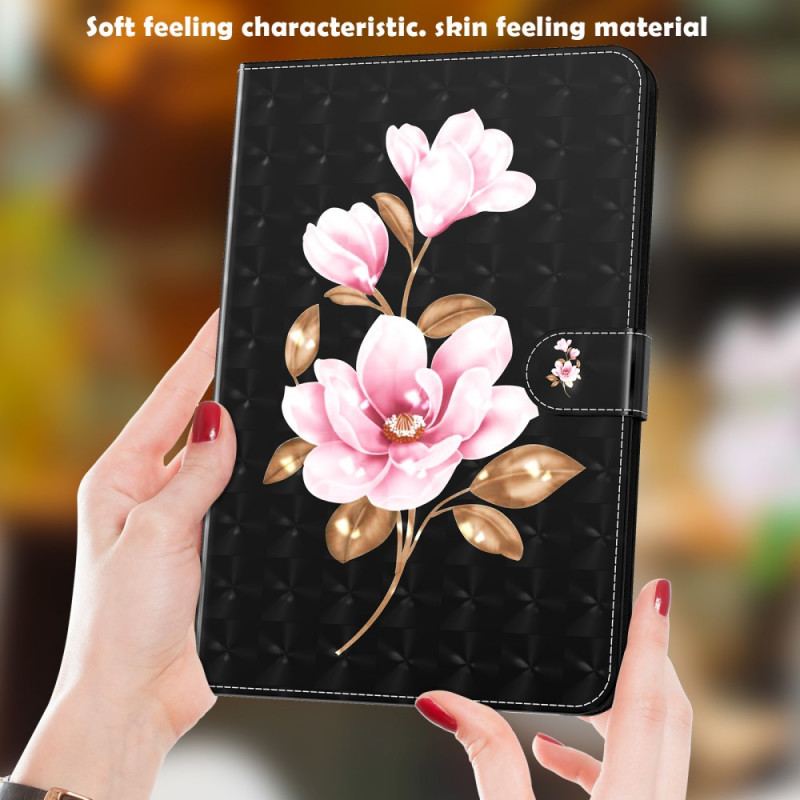 Capa Folio Para Samsung Galaxy Tab A8 (2021) Flores De Árvores De Imitação De Couro