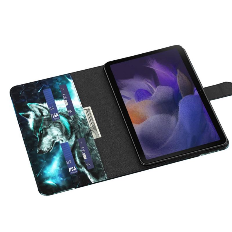 Capa Folio Para Samsung Galaxy Tab A8 (2021) Lobo Selvagem