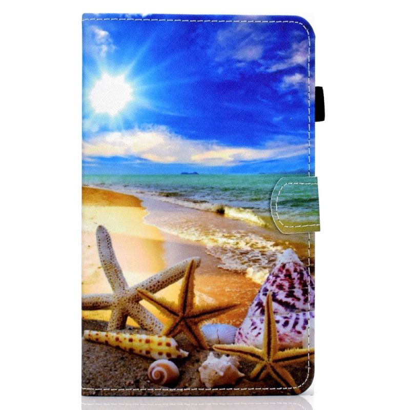 Capa Folio Para Samsung Galaxy Tab A8 (2021) Praia Divertida