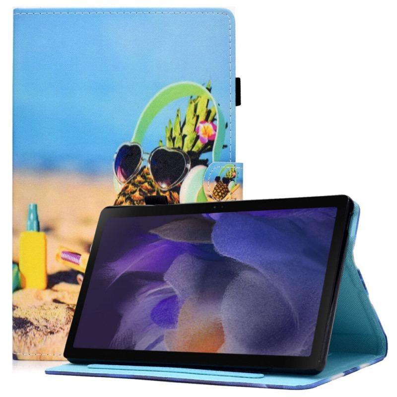 Capa Folio Para Samsung Galaxy Tab A8 (2021) Praia Divertida