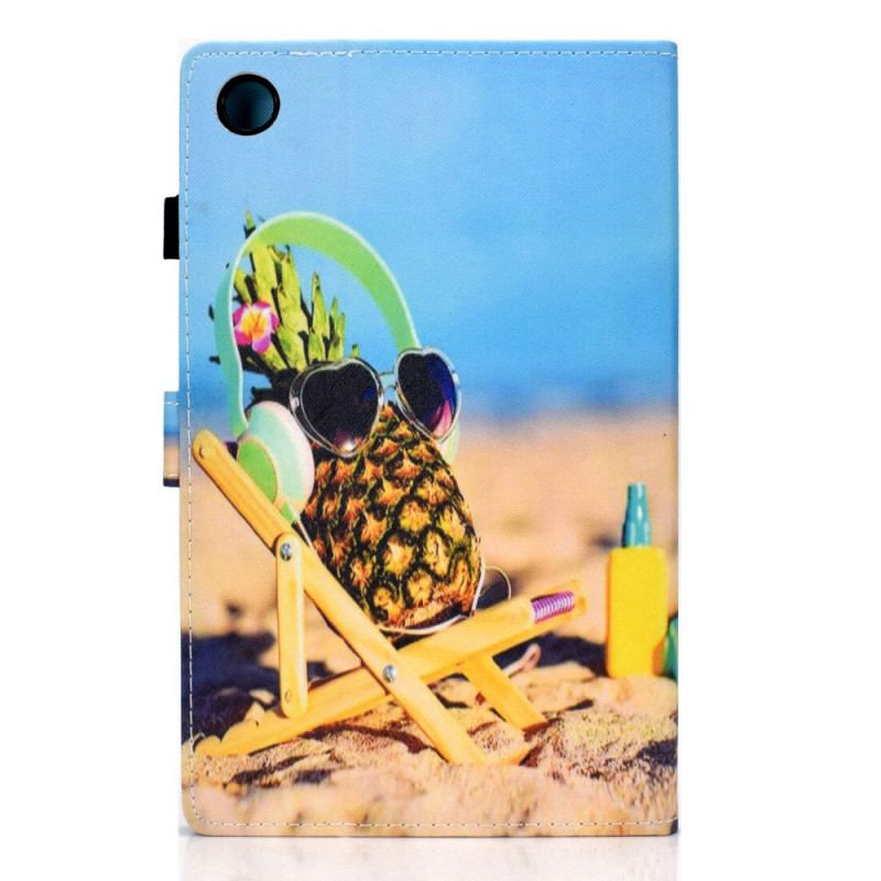 Capa Folio Para Samsung Galaxy Tab A8 (2021) Praia Divertida